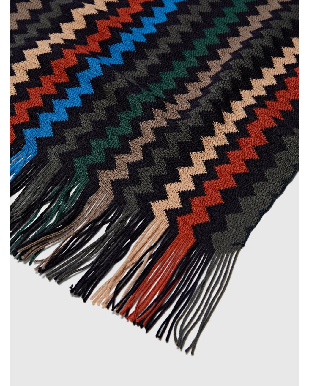 Missoni Blue Wool-Blend Scarf for men