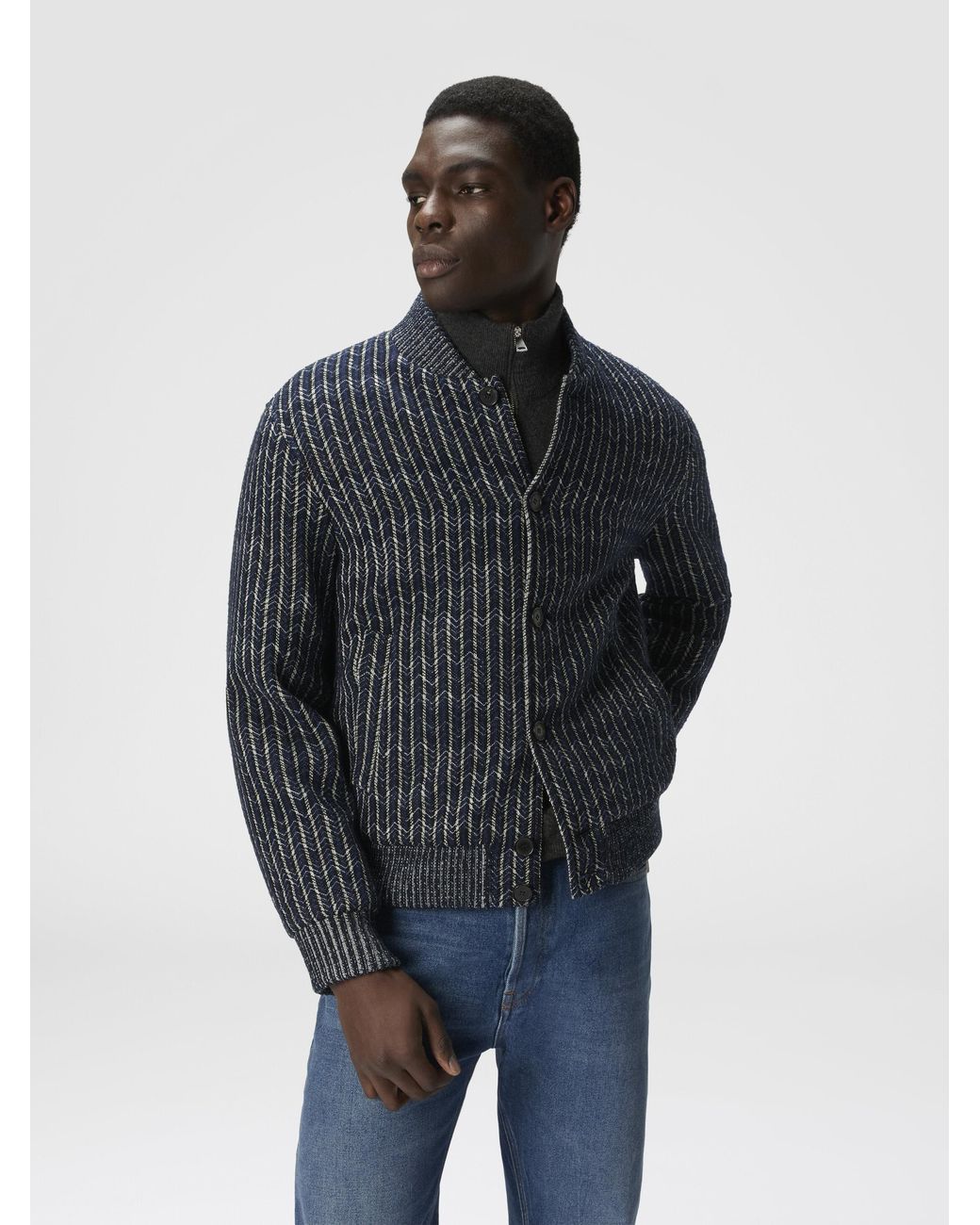 Missoni Black Zigzag Bomber Jacket for men