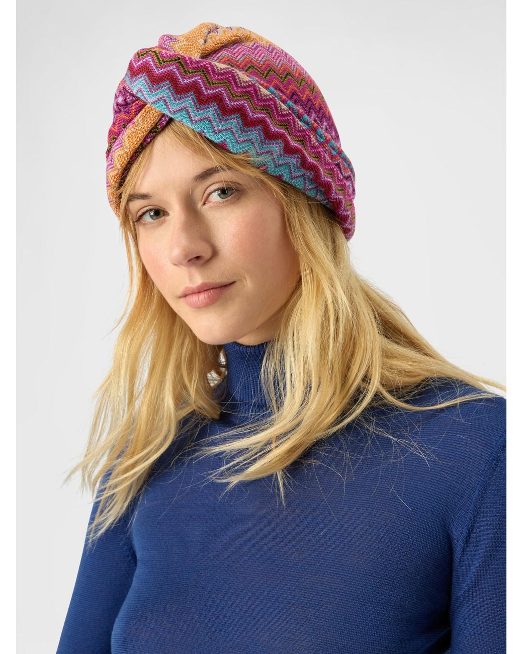 Missoni Pink Zigzag Wool-Blend Turban