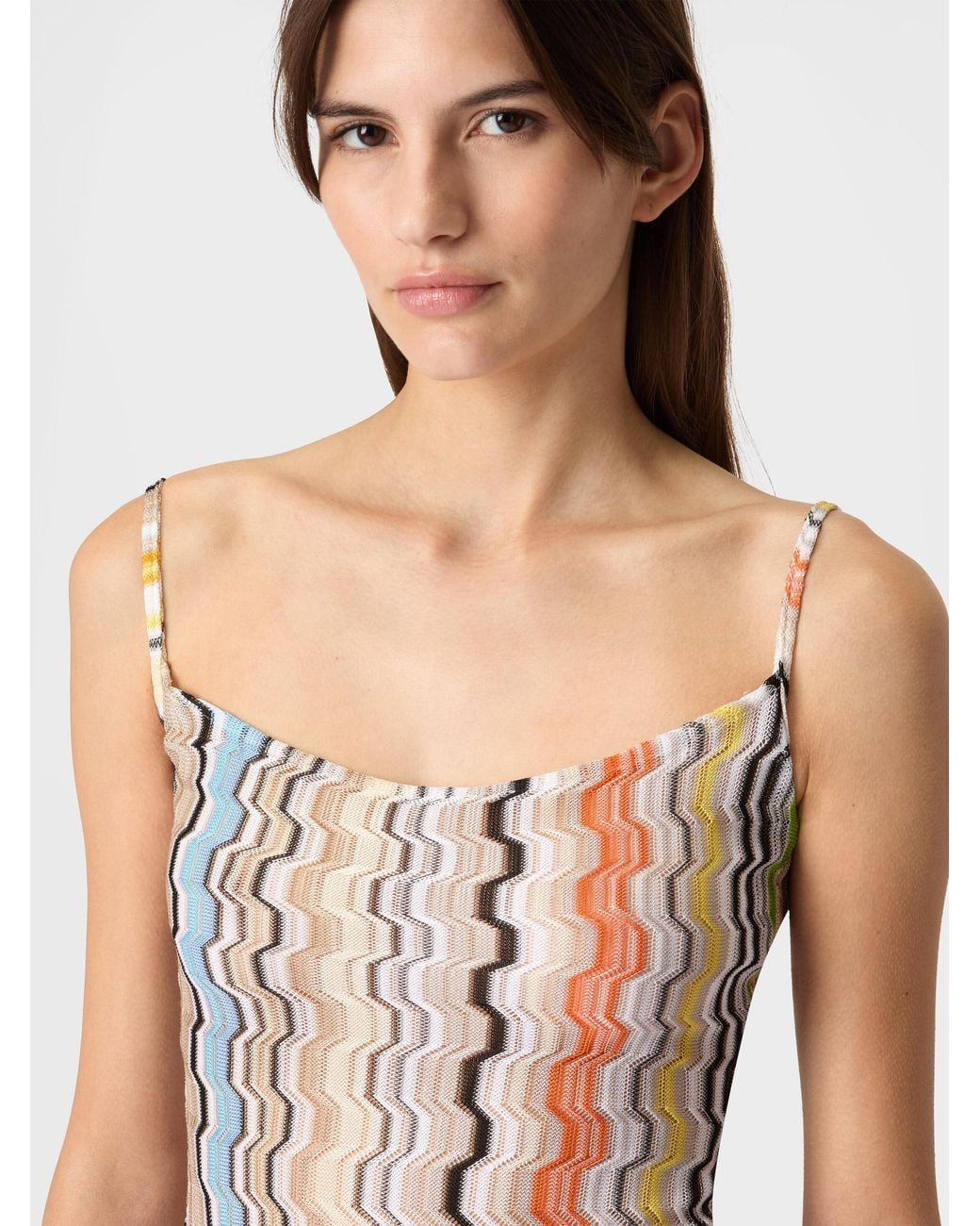 Missoni White Short Viscose Cover-Up With Greek Motif