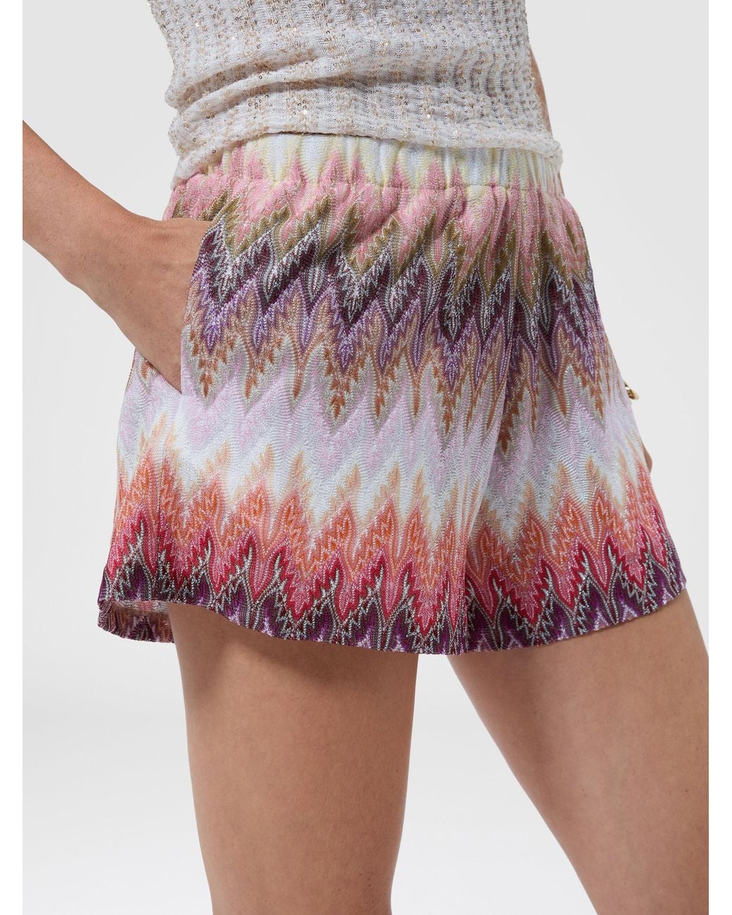 Missoni Pink Elasticated-Waist Shorts, Multicoloured