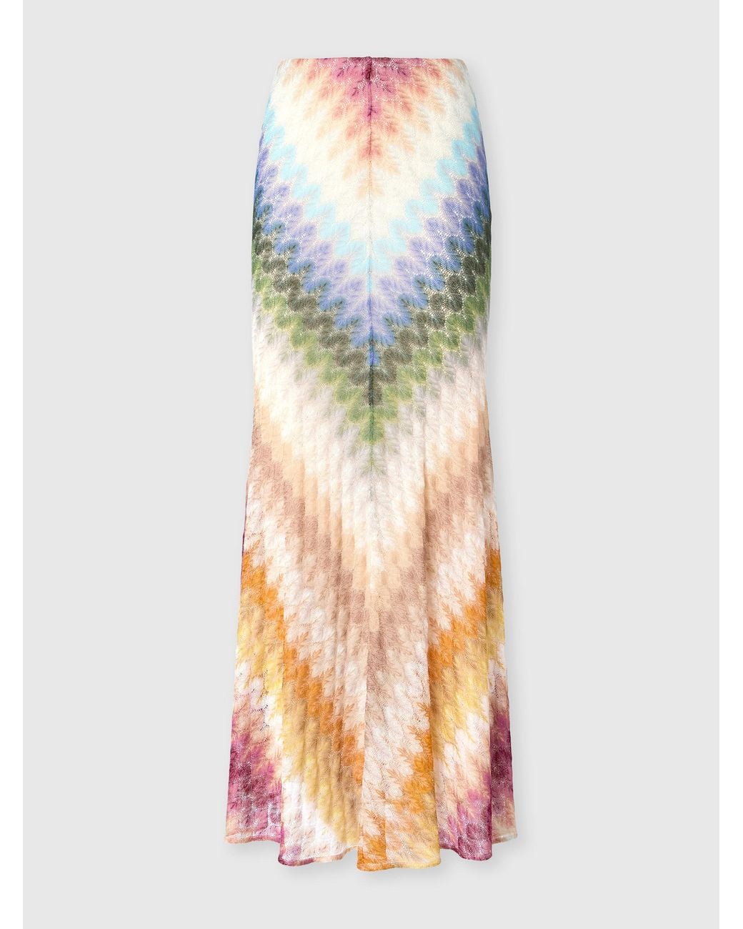 Missoni Blue Long Viscose Skirt With Lace Motif