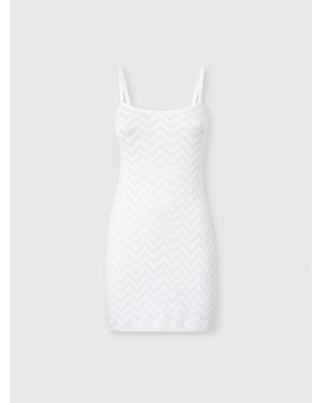 Missoni White Chevron Cotton And Viscose Mini Dress