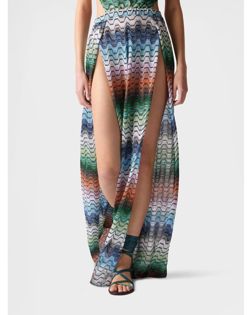 Missoni White Long Jumpsuit With Greek Motif