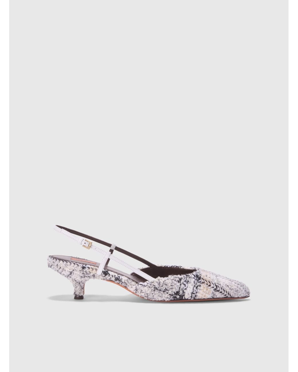 Missoni White Low Check Mules
