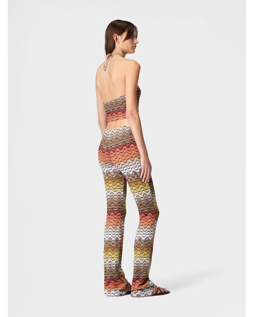 Missoni Multicolor Long Trousers With Greek Motif