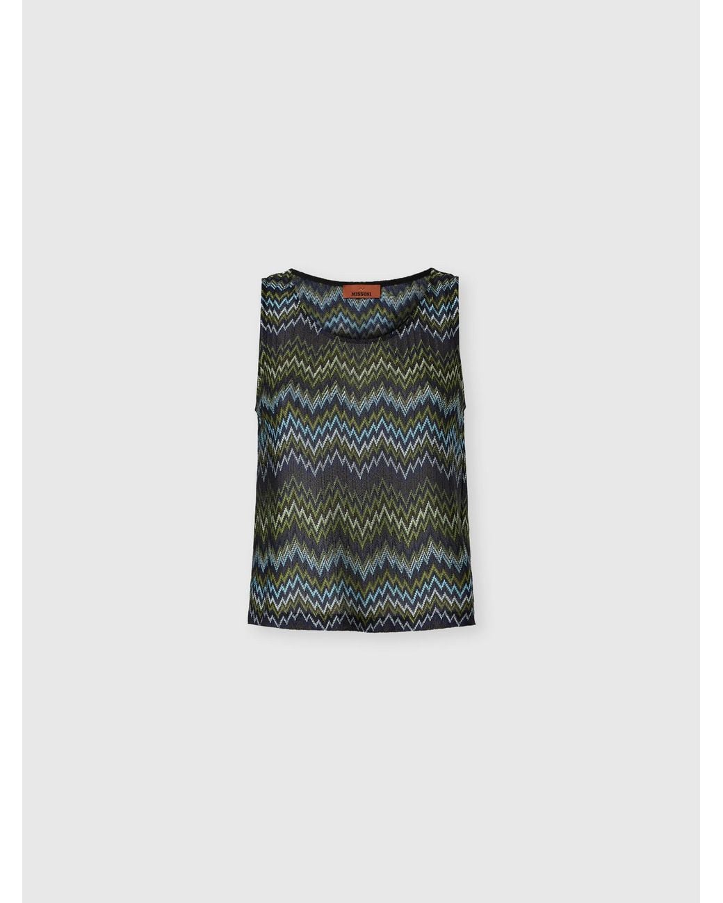 Missoni Multicolor Sleeveless Viscose Top With Snake Motif