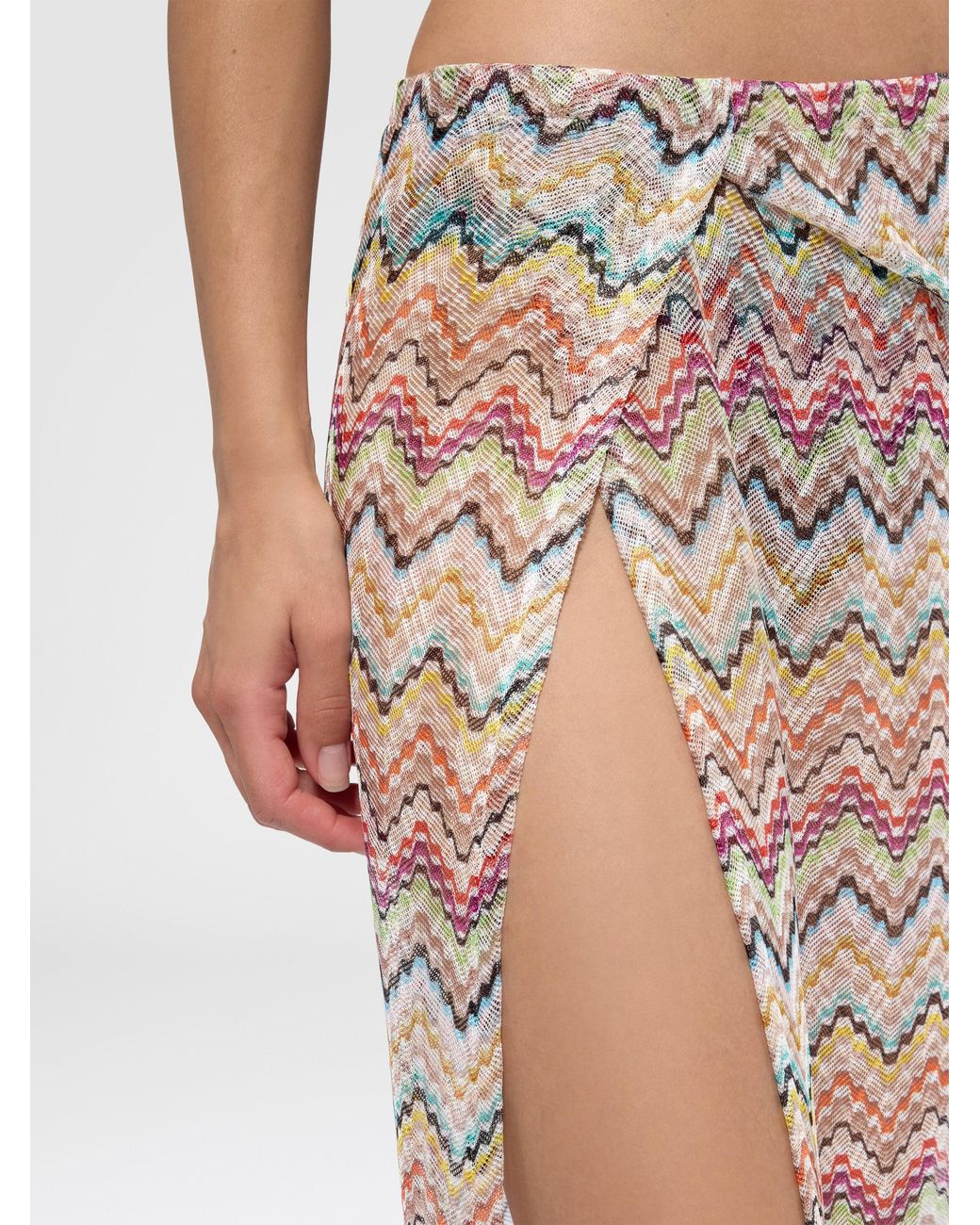 Missoni Natural Long Pareo Skirt With Print