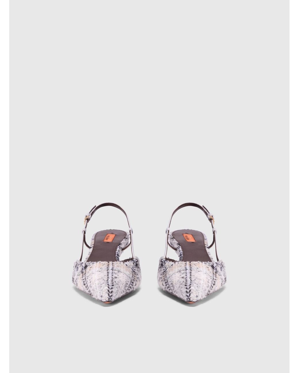 Missoni White Low Check Mules