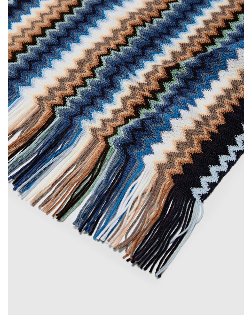 Missoni Blue Wool-Blend Scarf for men