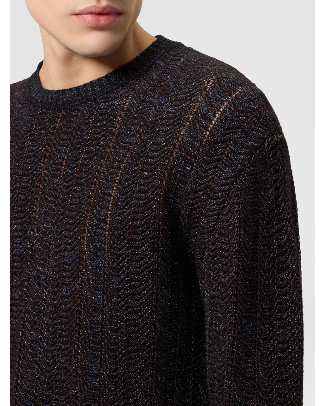 Missoni Black Wool And Viscose-Blend Pullover With Greek Key Motif for men