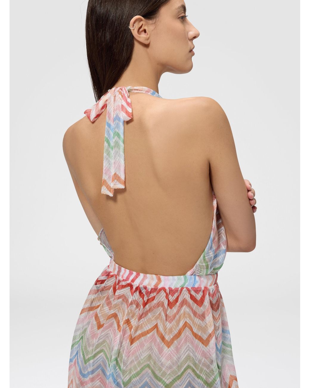 Missoni Pink Short Zig Zag Printed Cover-Up Jumpsuit
