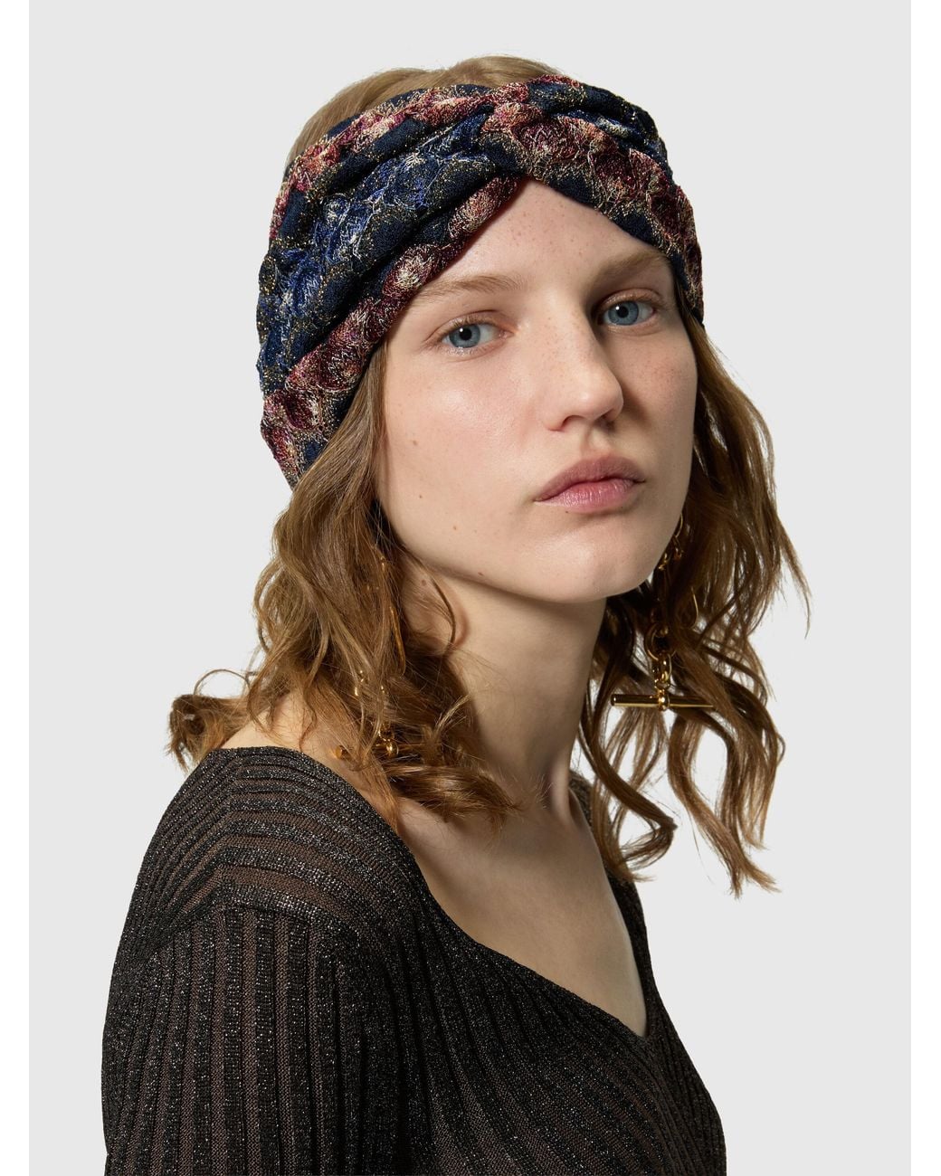 Missoni Black Viscose Lamé Headband