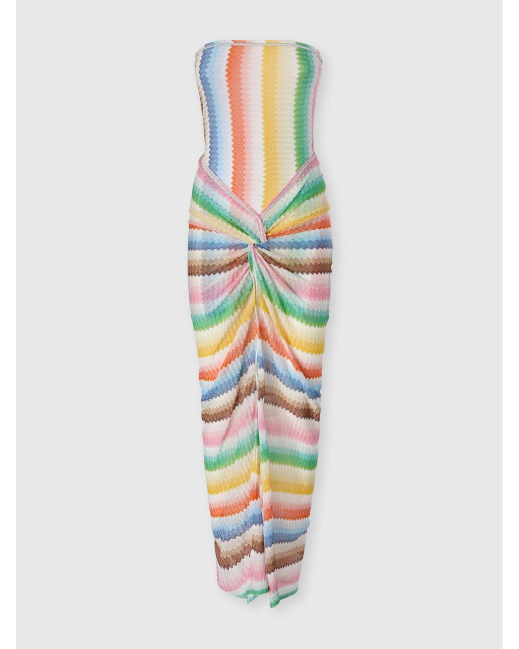 Missoni White Strapless Cover-Up Dress With Dégradé Zigzag Motif