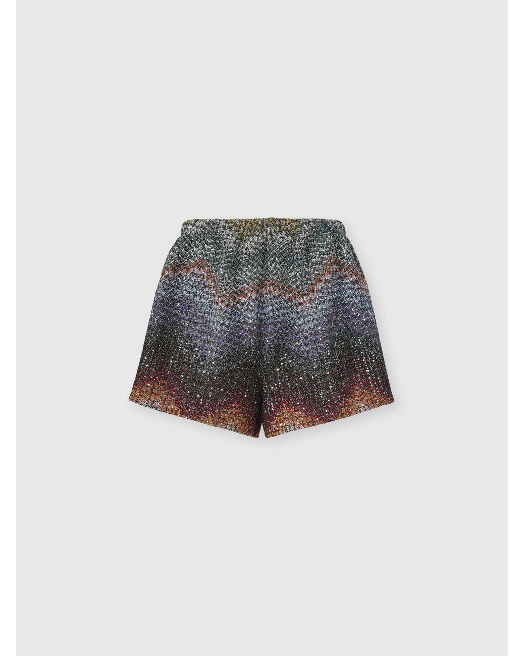 Missoni Gray Mixed Viscose Lamé Shorts With Sequins