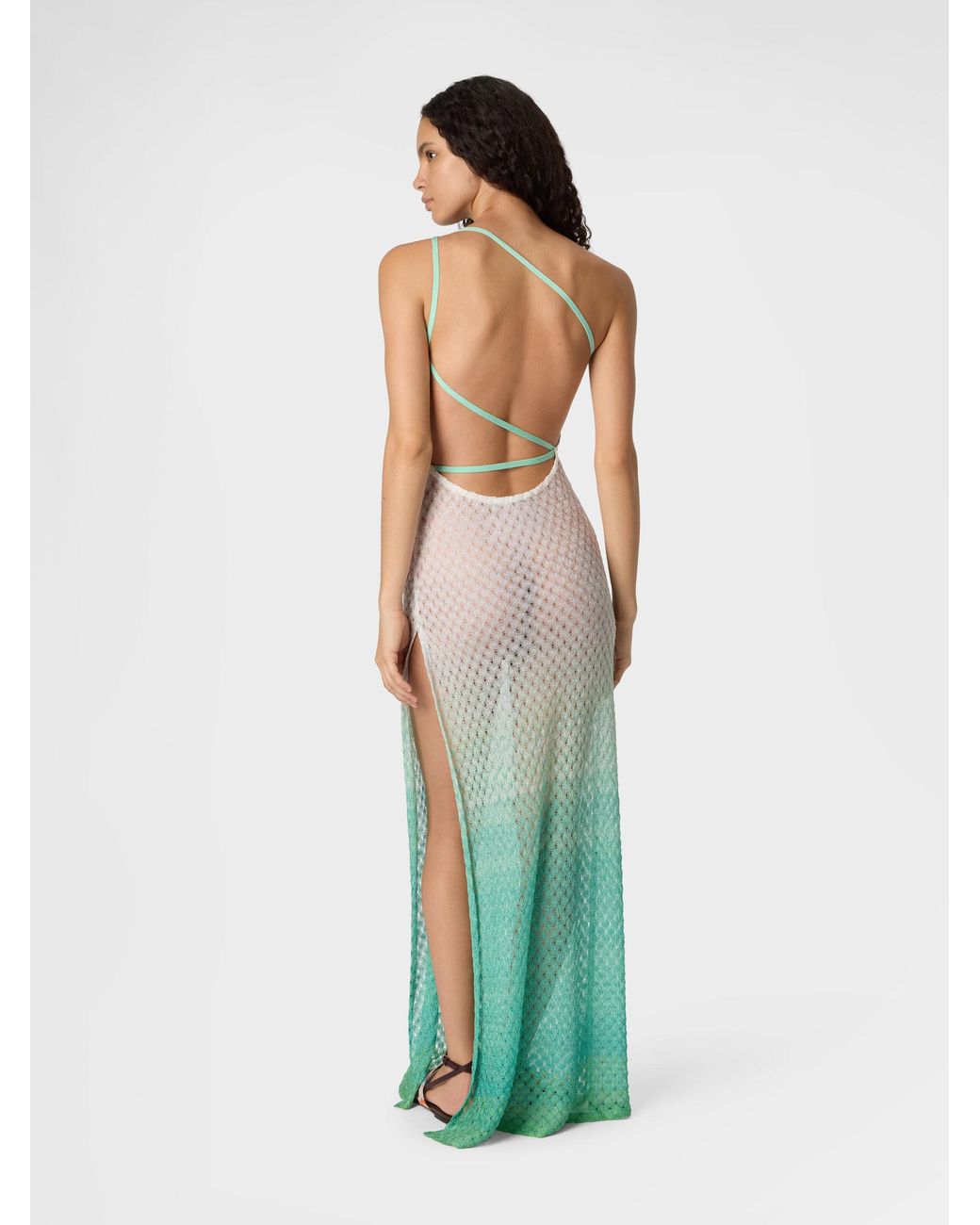 Missoni Green One-Shoulder Dress