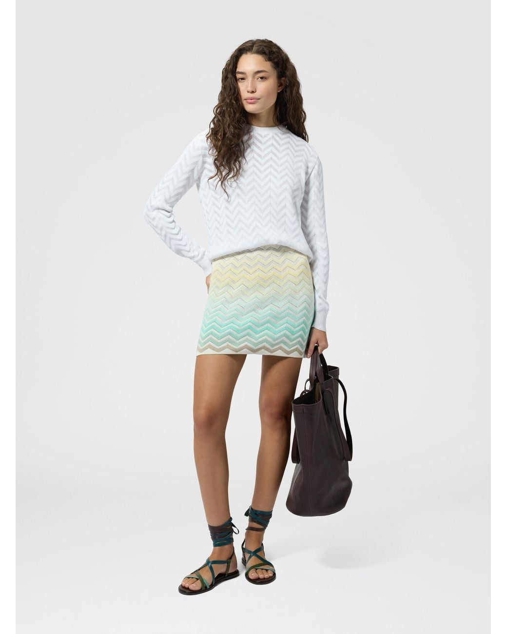 Missoni White Crew-Neck Stretch Pullover