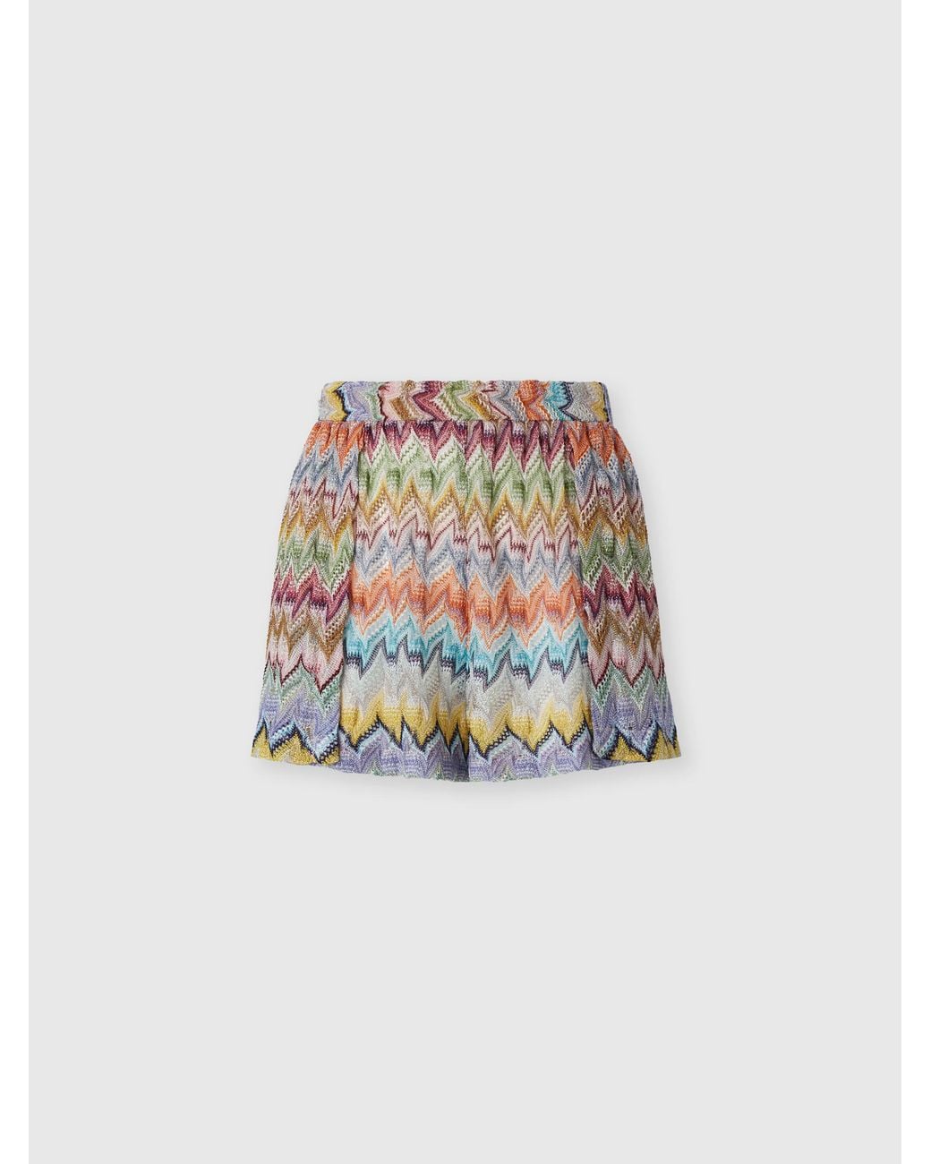 Missoni White Viscose Lamé Cover-Up Shorts
