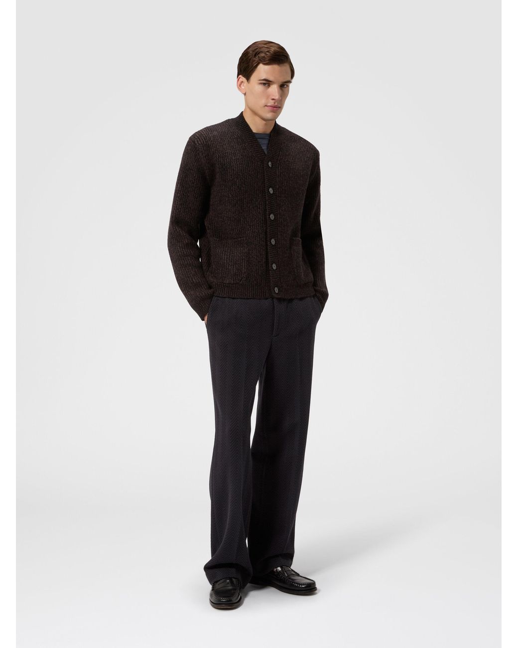 Missoni Black Wool And Viscose Mélange Cardigan for men