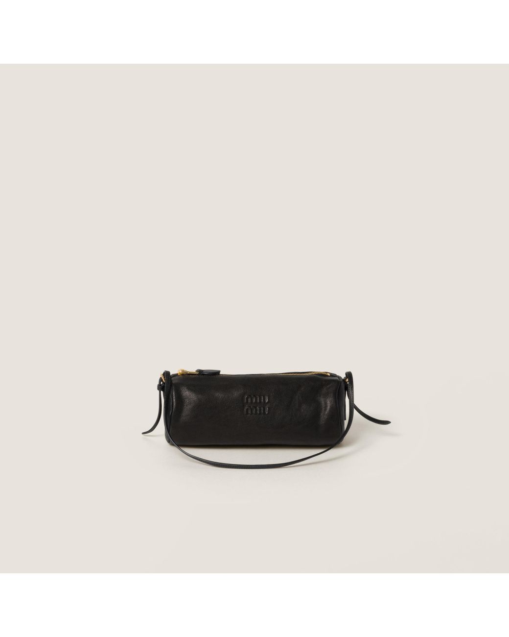 ミュウミュウ　Nappa leather pouch ブラック Miu Miu Nappa Leather Pouch in Black | Lyst