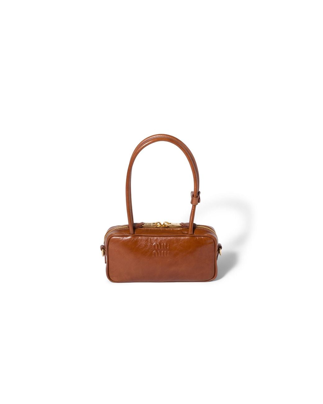 Miu Miu Brown Beau Shiny Leather Mini-Bag