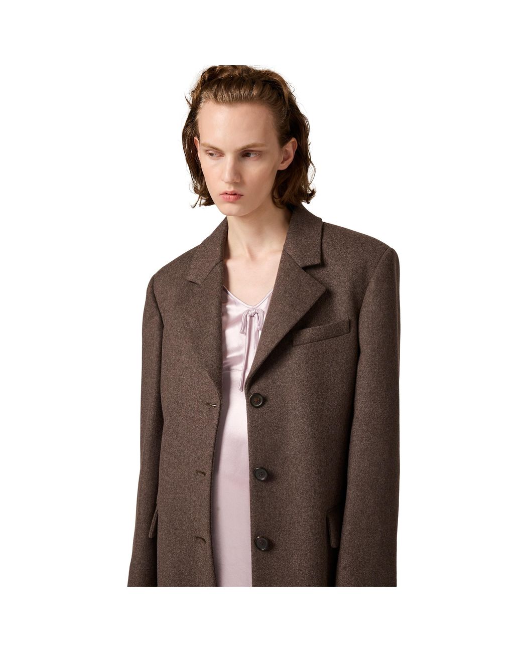 Miu Miu Brown Single-Breasted Cloth Coat