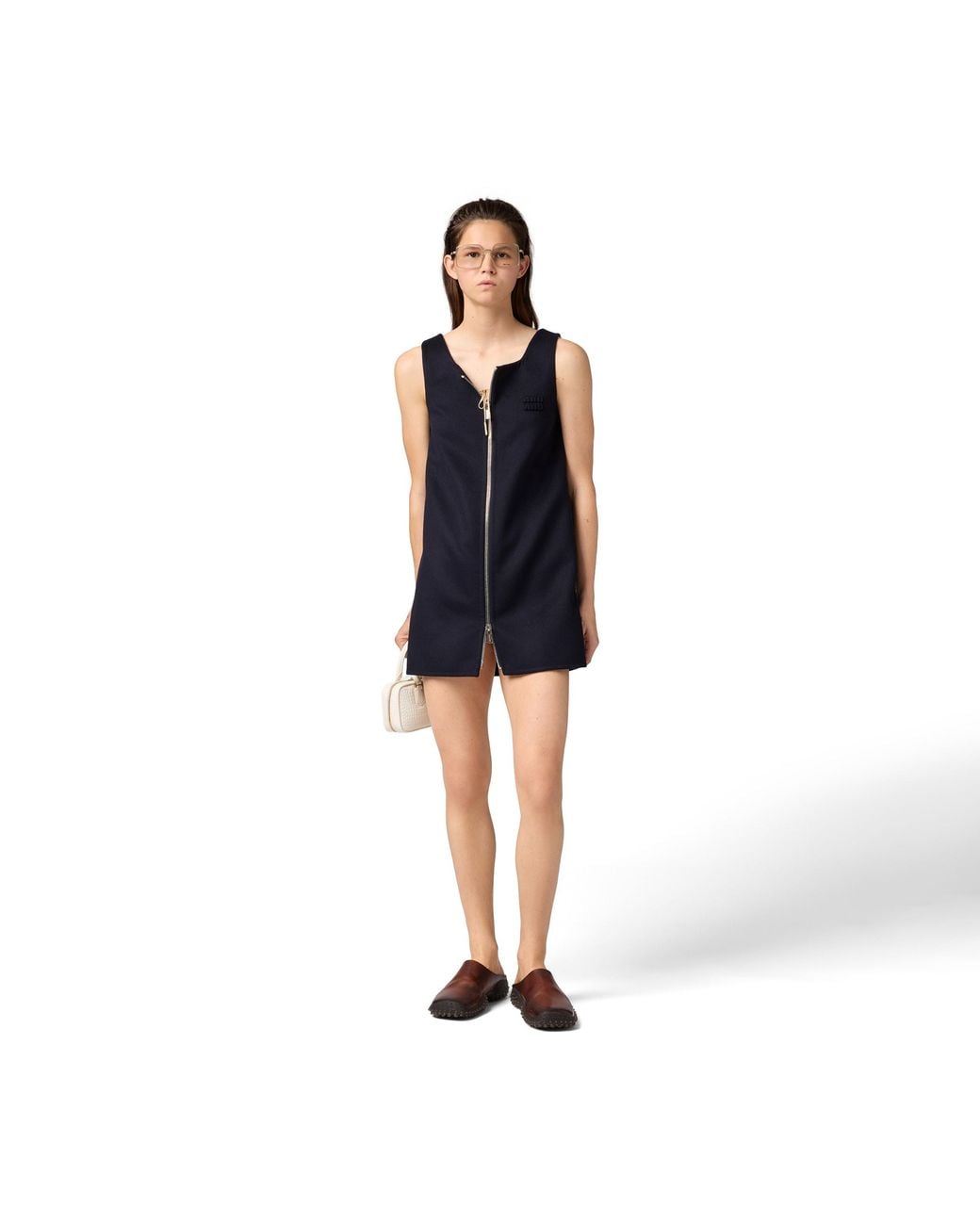 Miu Miu Blue Double Cashmere Dress
