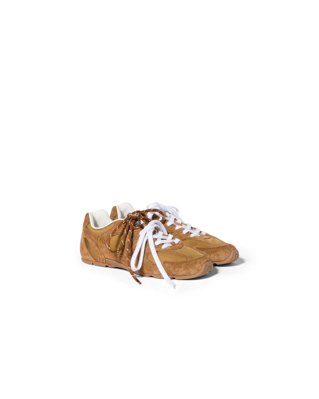 Miu Miu Metallic New Balance X 530 Sl Technical Fabric And Suede Sneakers