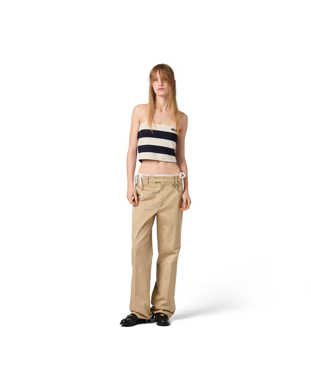 Miu Miu Black Striped Jersey Top