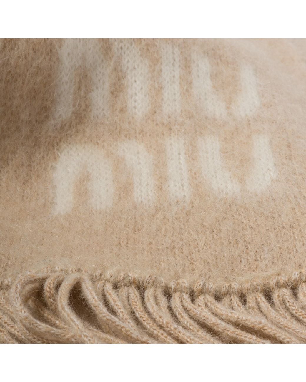 Miu Miu Natural Wool And Mohair Scarf