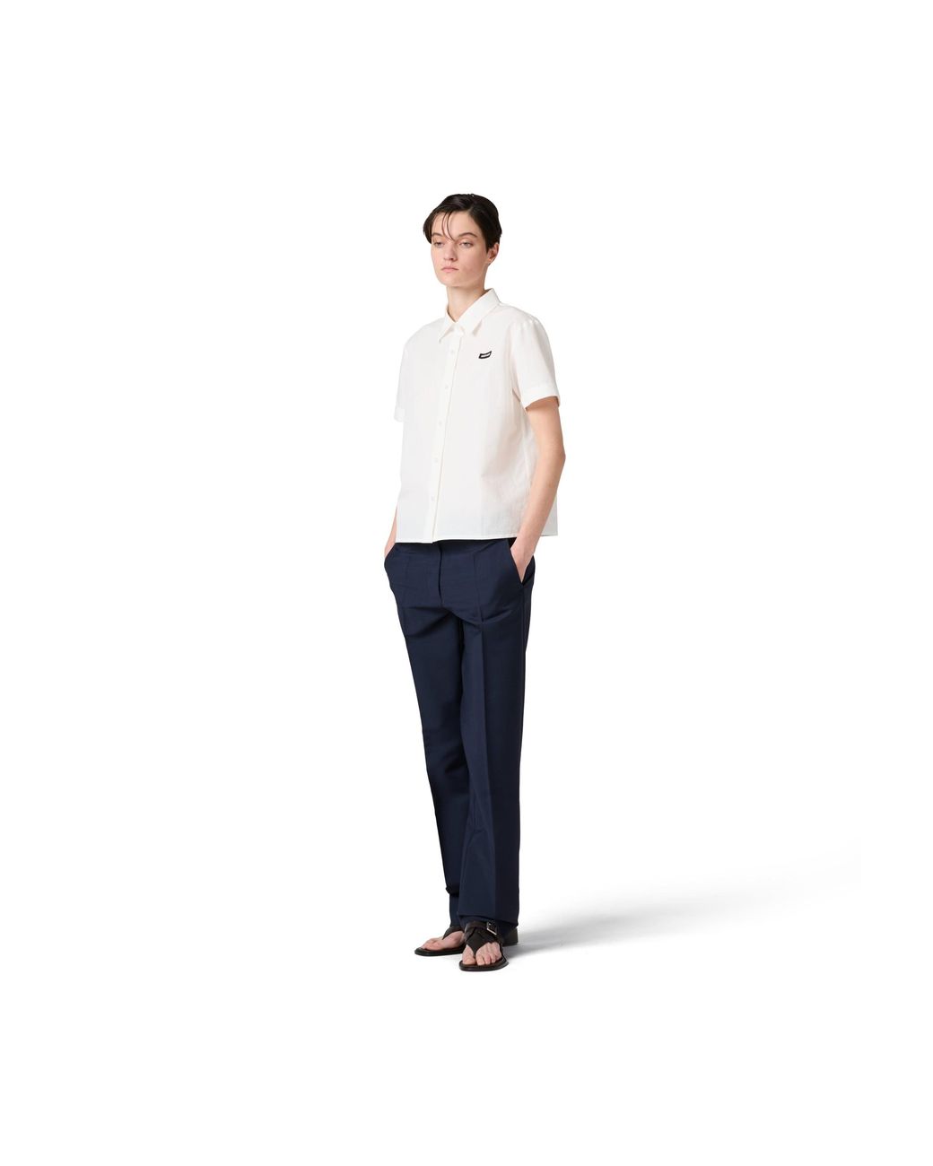Miu Miu White Slubbed Poplin Shirt
