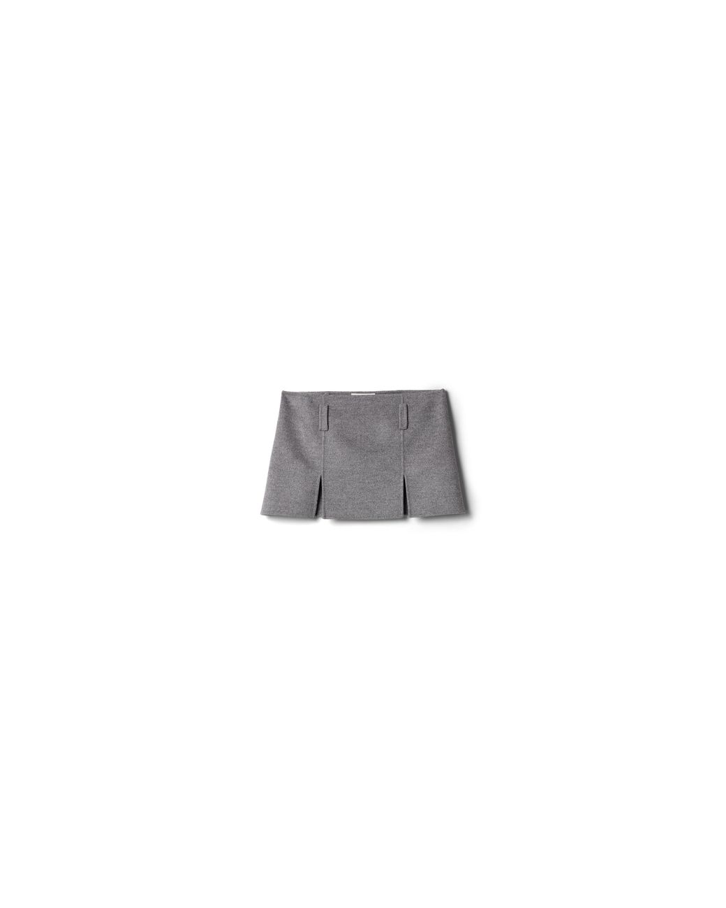 Miu Miu Gray Double Cashmere And Wool Miniskirt