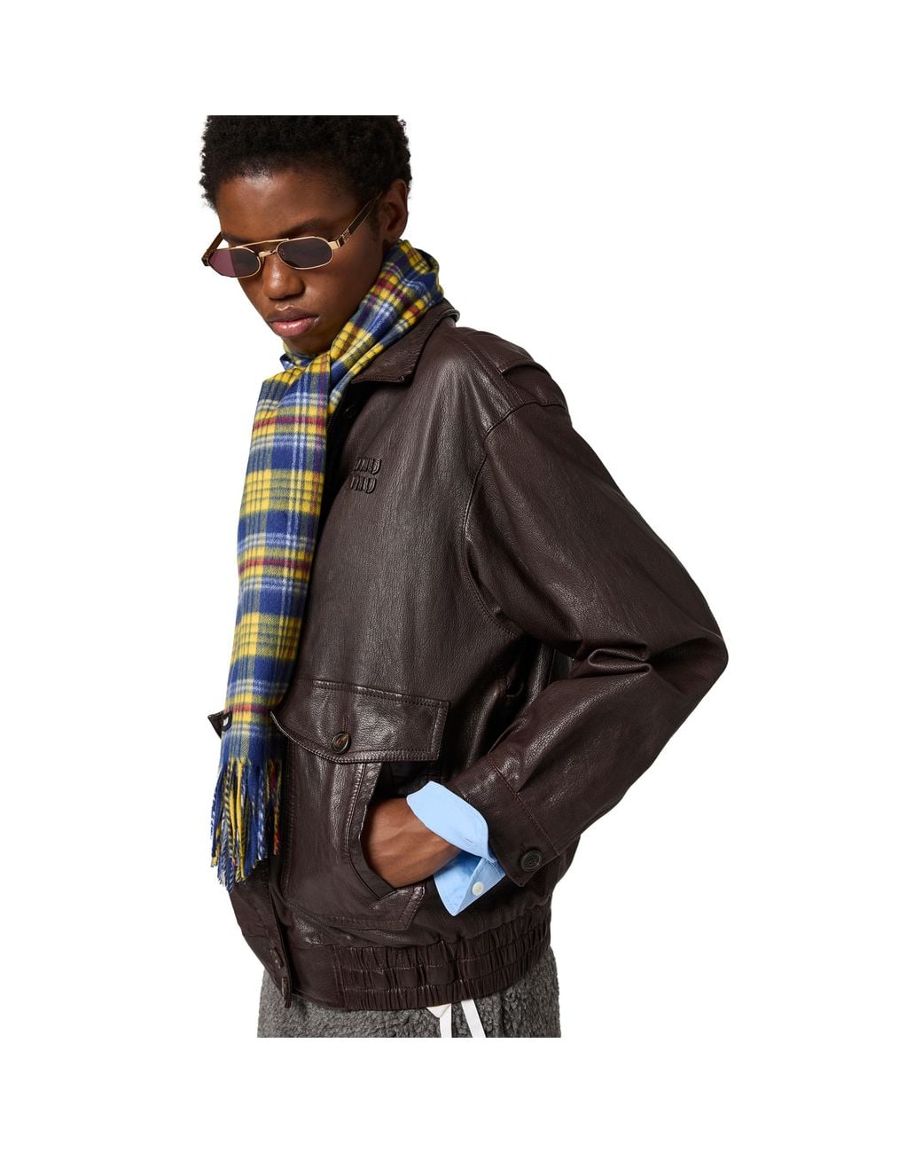Miu Miu Green Wool And Cashmere Scarf