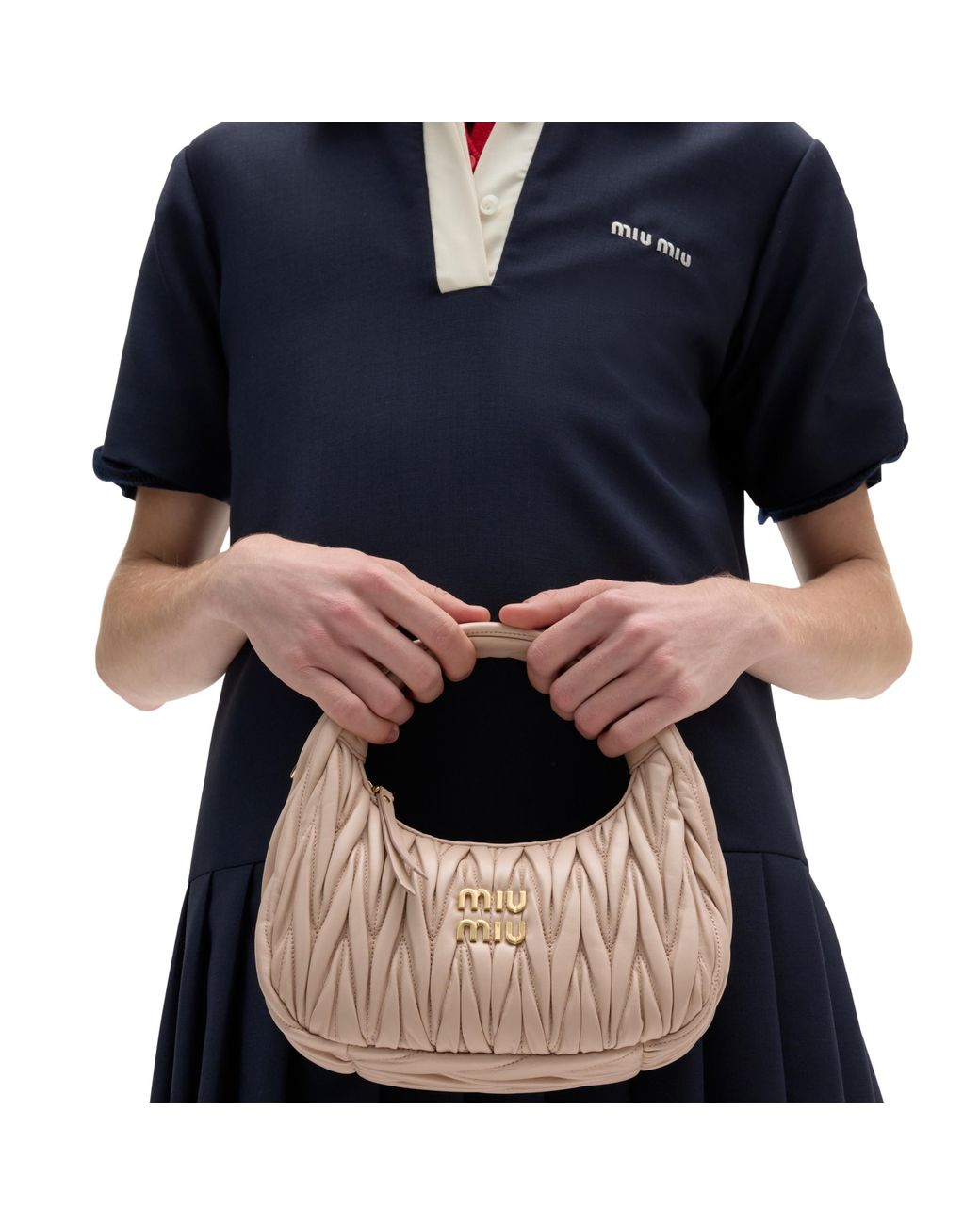 Miu Miu Pink Wander Matelassé Nappa Leather Hobo Bag