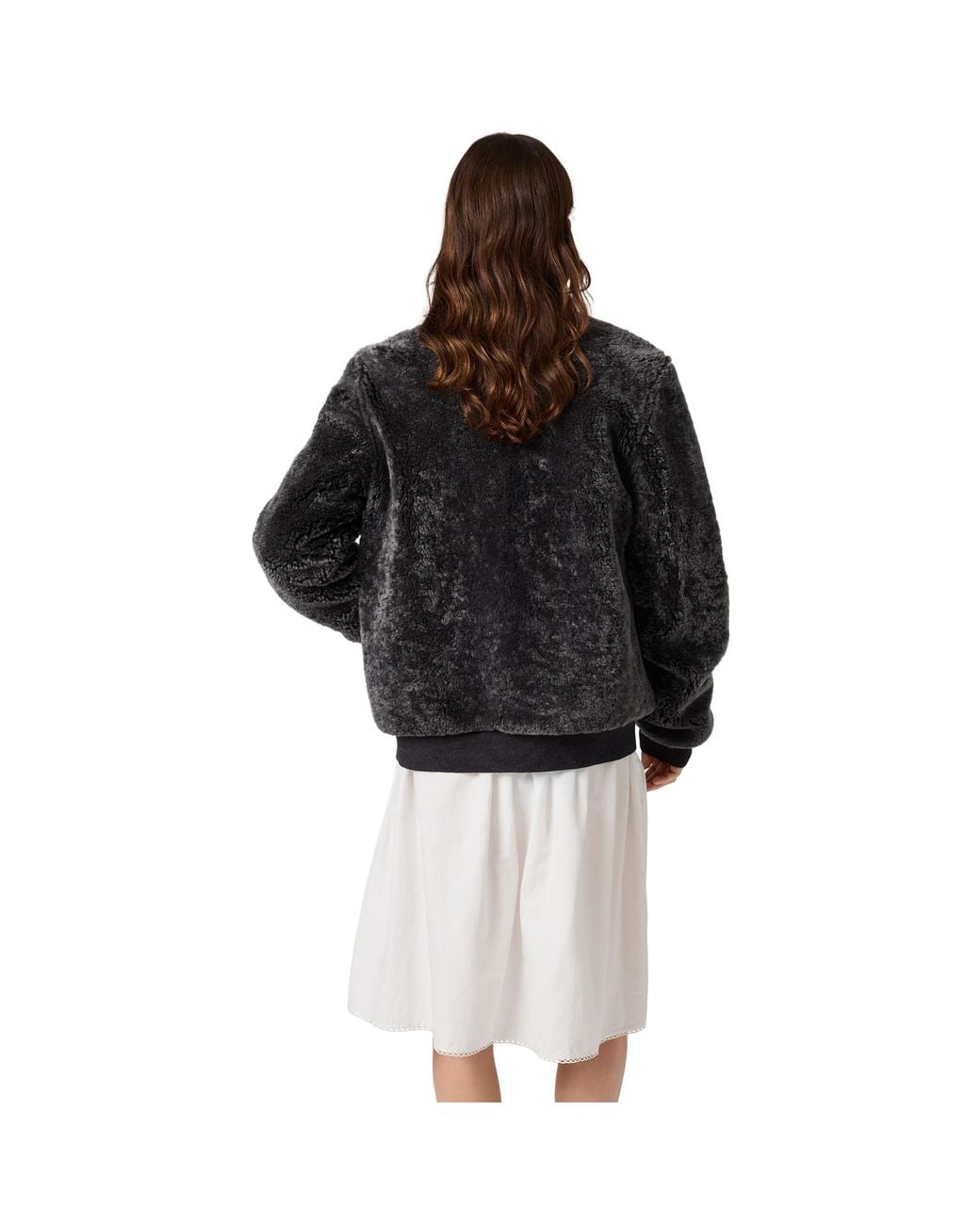 Miu Miu Black Shearling And Knit Blouson Jacket