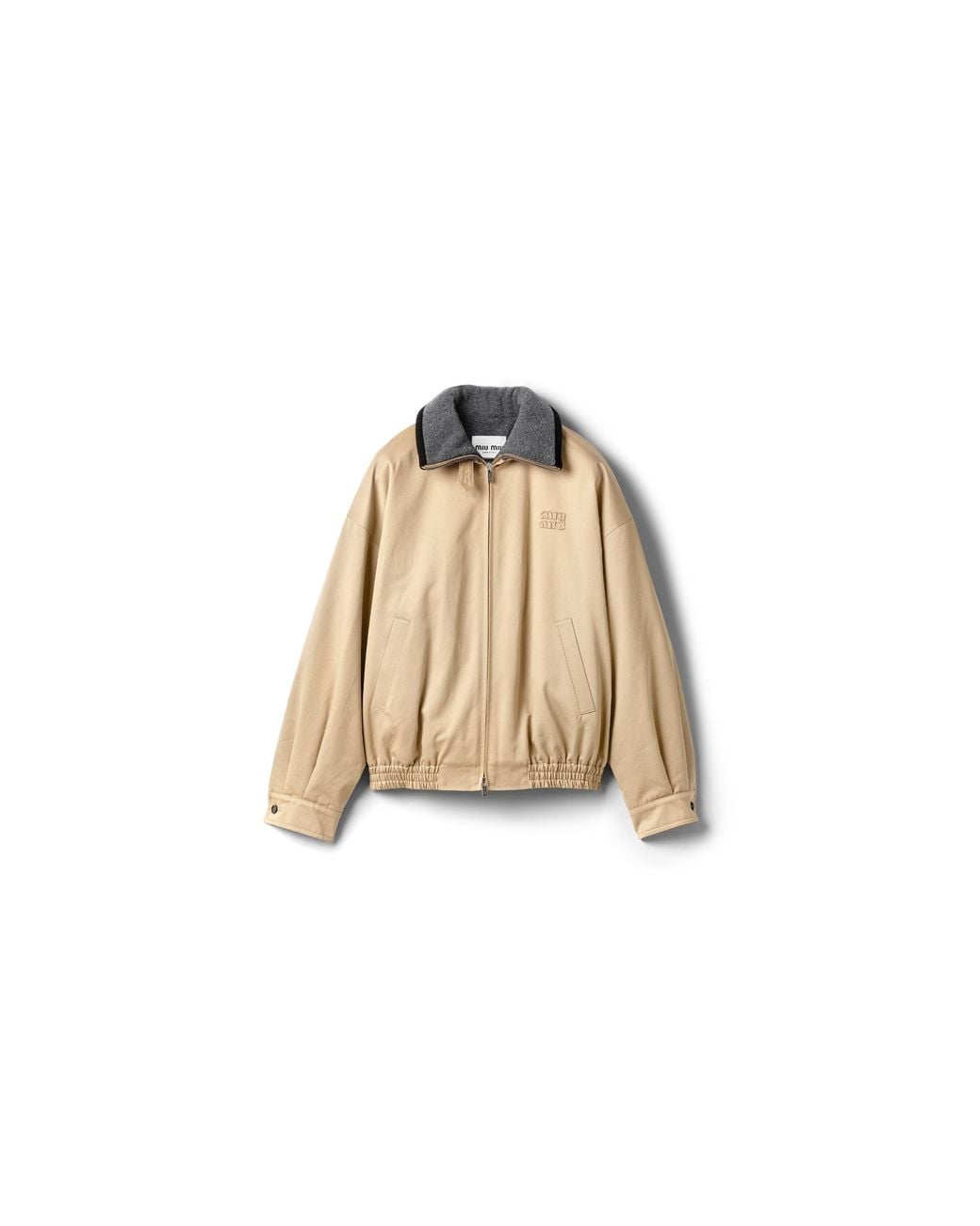 Miu Miu Chino Blouson Jacket in Natural | Lyst UK