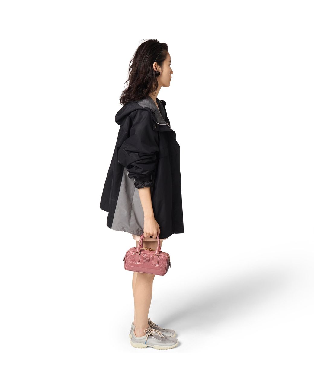 Miu Miu Pink Arcadie Crocodile Embossed Calfskin Bag