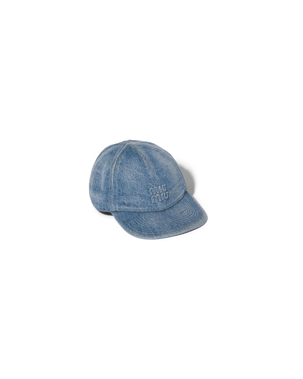Miu Miu Blue Washed Denim Baseball Cap