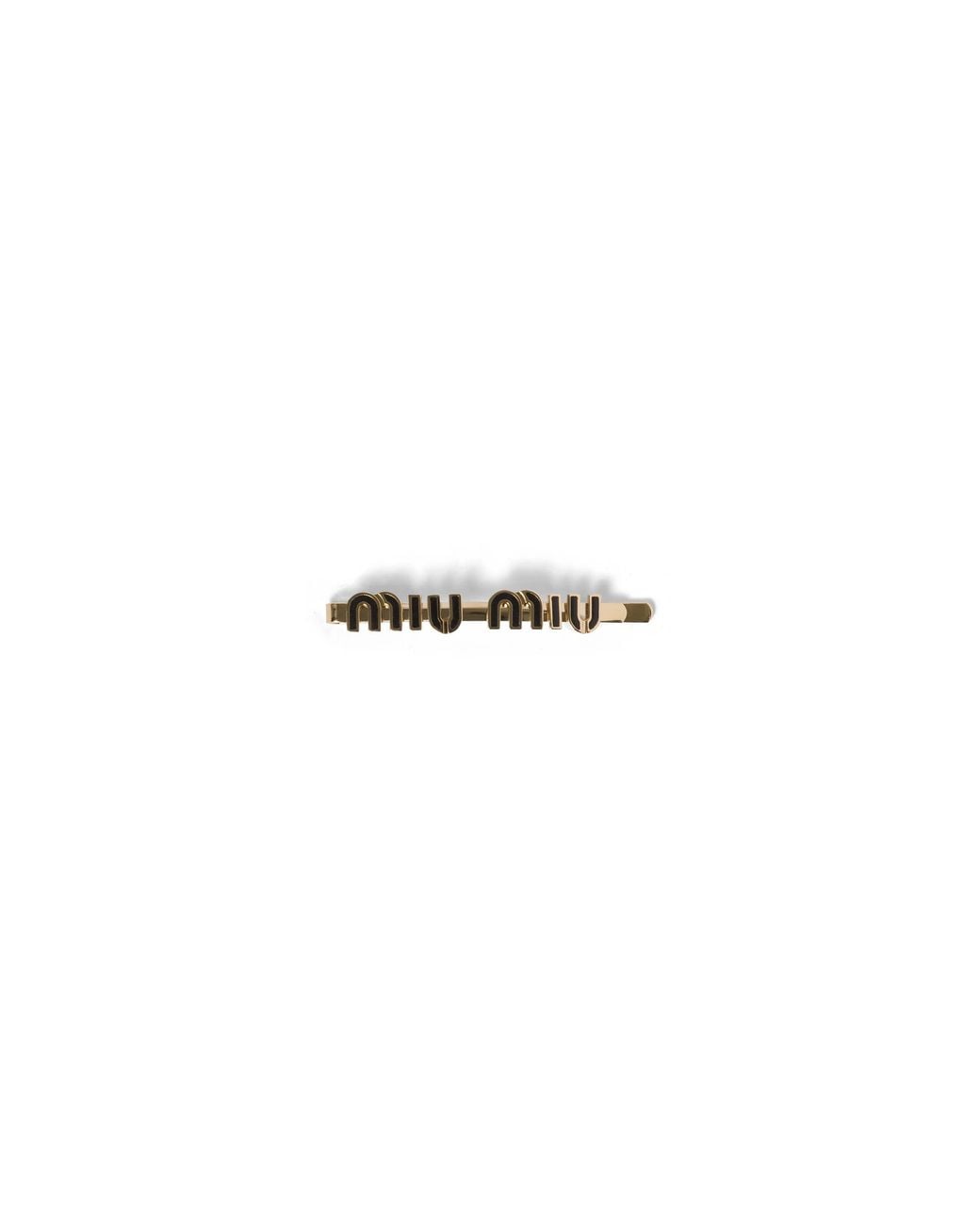 Miu Miu Black Enameled Metal Hair Clip