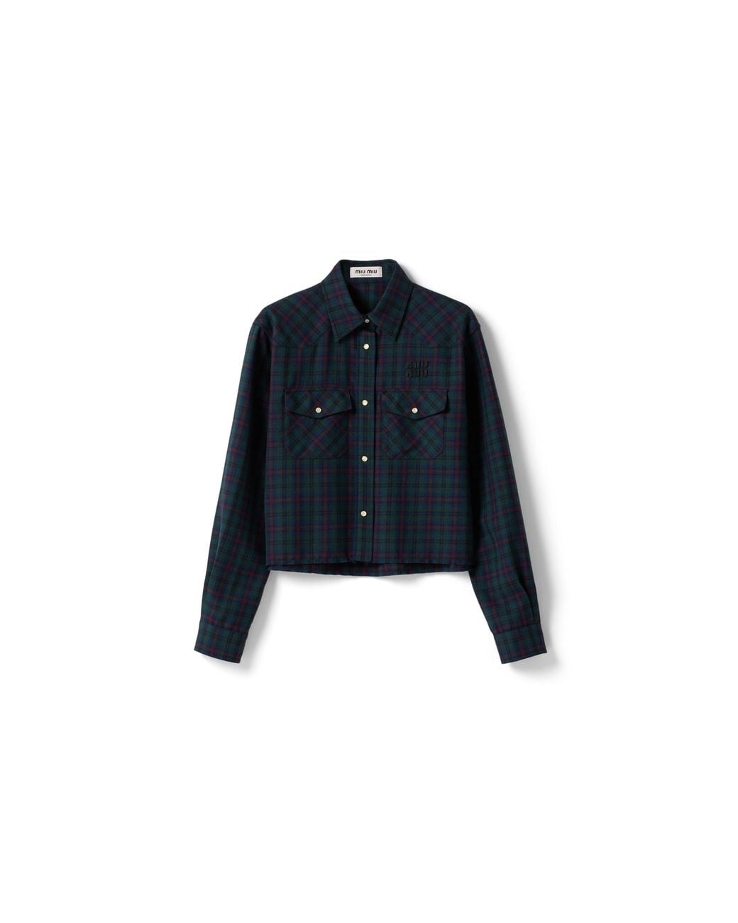 Miu Miu Blue Plaid Shirt