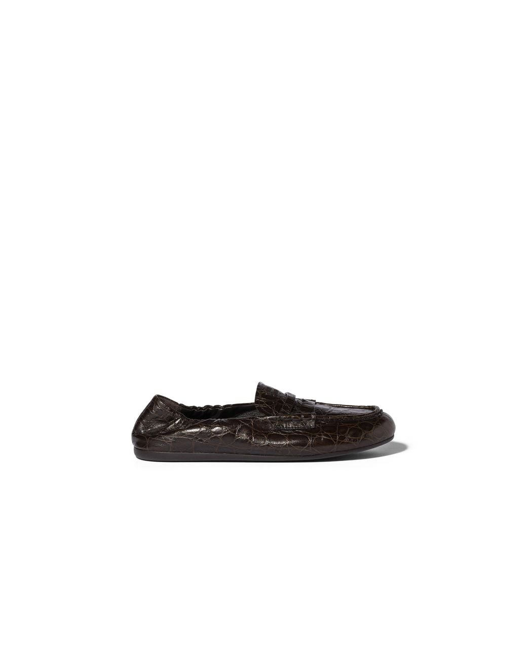Miu Miu Black Crocodile Embossed Calfskin Loafers