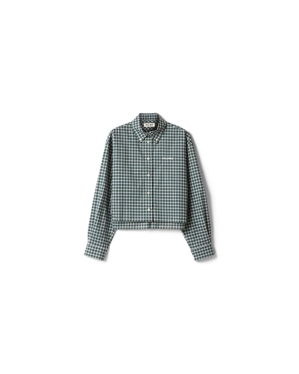 Miu Miu Blue Plaid Shirt