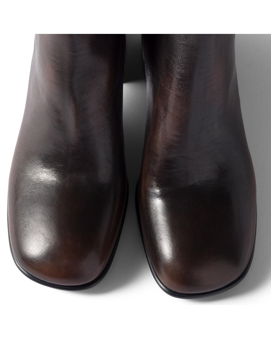 Miu Miu Black Fumé Calf Booties