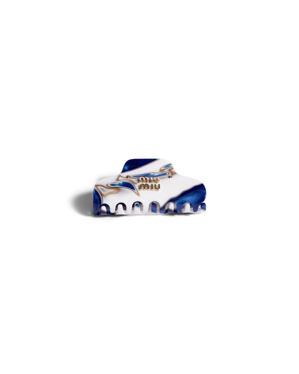 Miu Miu Blue Claw Clip With Logo