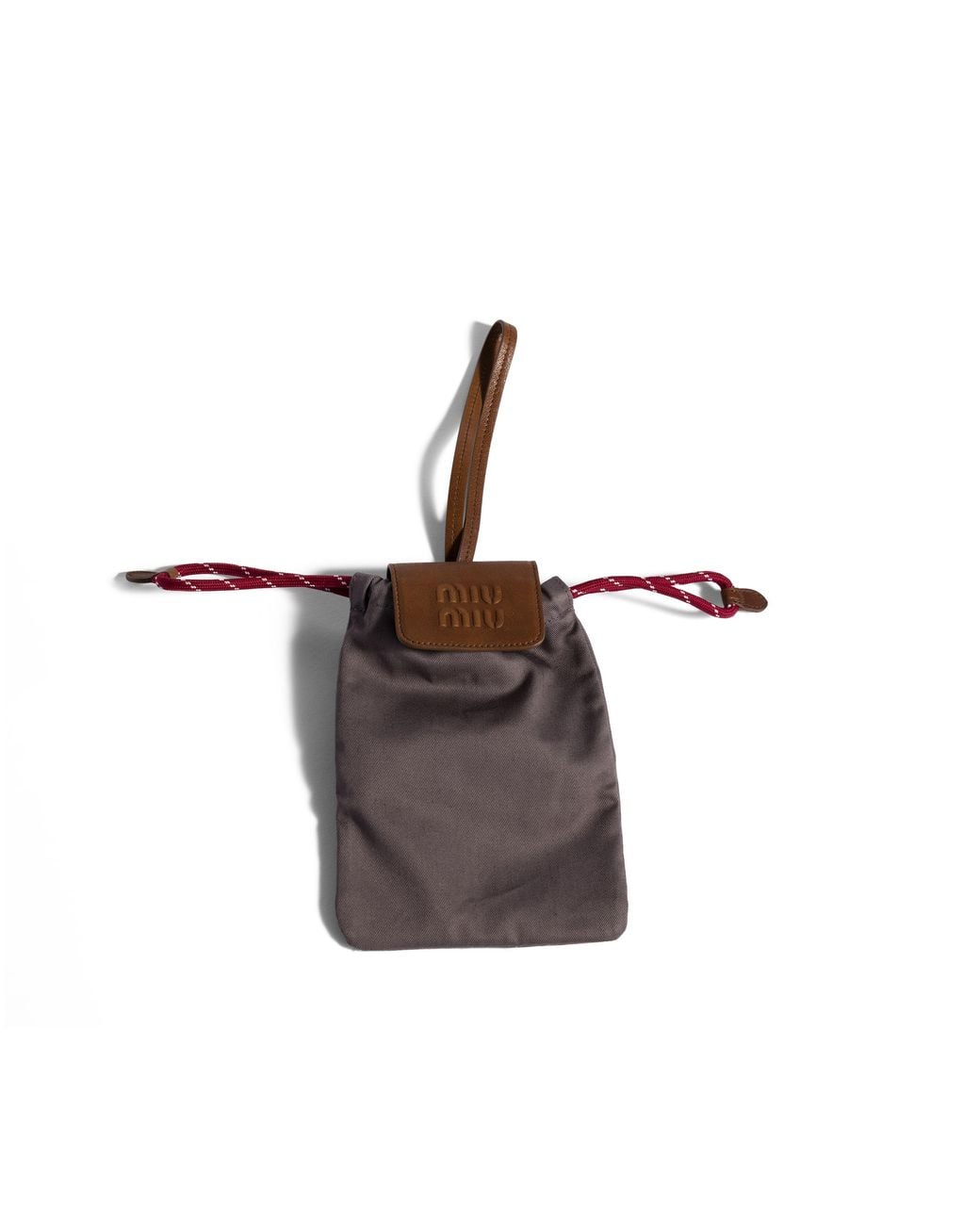 Miu Miu Brown Drill And Leather Trick