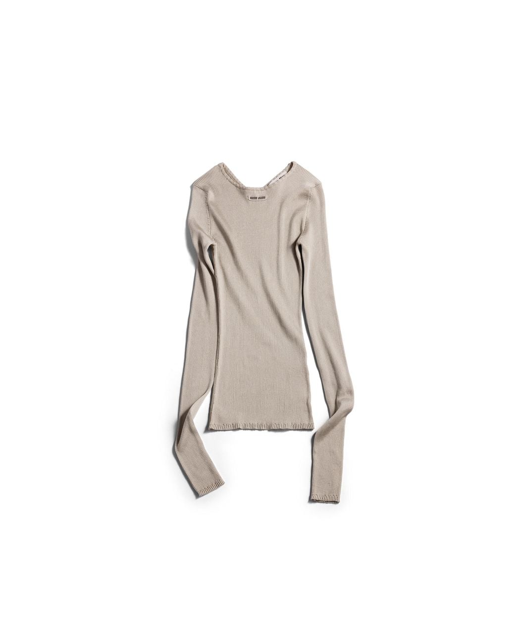 Miu Miu Natural Silk Crew-Neck Sweater