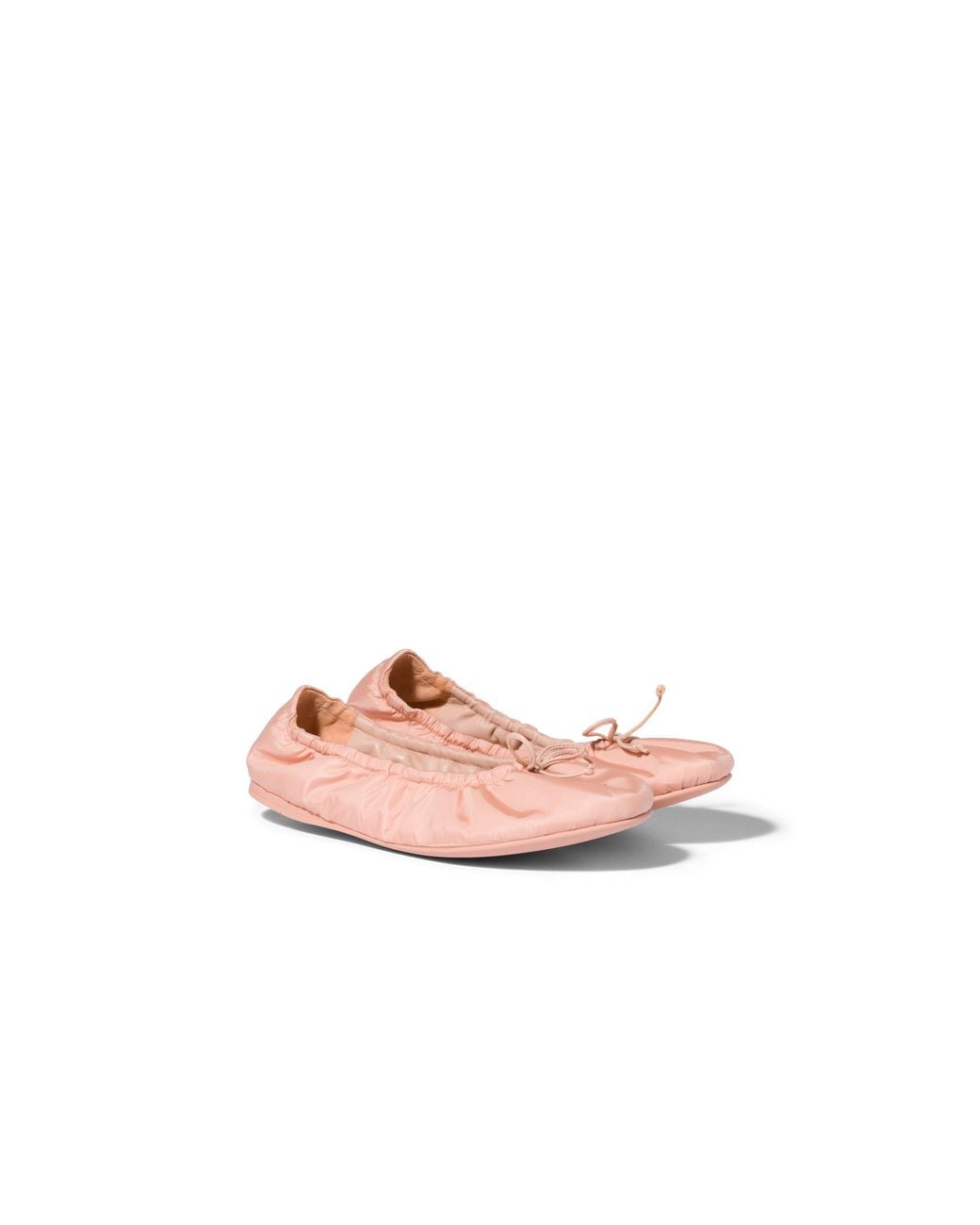 Miu Miu Pink Foldable Technical Fabric Ballerinas