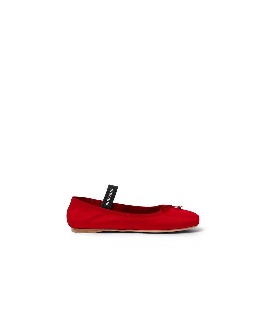 Miu Miu Red Satin Ballerinas