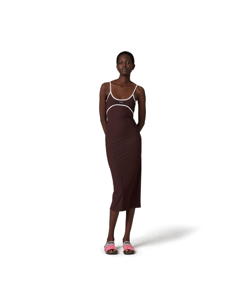 Miu Miu Brown Stretch Jersey Midi-Dress