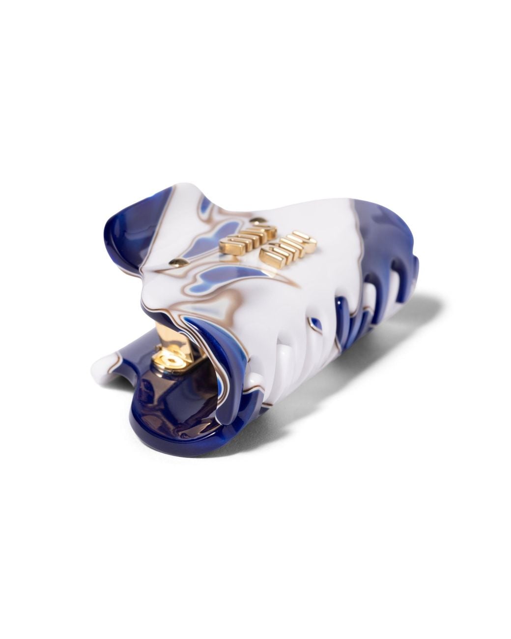Miu Miu Blue Claw Clip With Logo